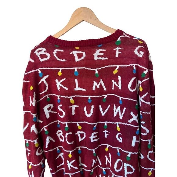 Stranger Things Alphabet Ugly Christmas Sweater Pullover Crewneck Size XL - Picture 8 of 10
